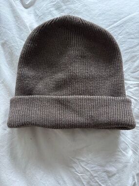 Sunday Best Ribbed Cuffed Beanie - Taupe Brown brand new